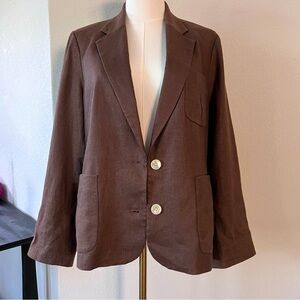 Ralph Lauren Linen Chocolate Brown Blazer
